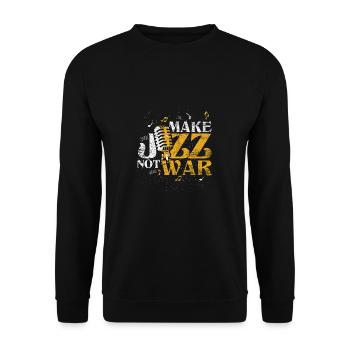 Faites du jazz pas la guerre - Sweat-shirt Unisexe - noir - Devant - Alina (178cm) & Michal (187cm)