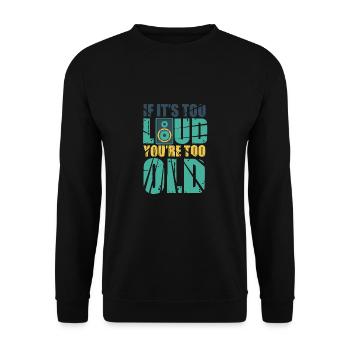 Music Musician Bass Boxing Gift Headphones - Unisex Sweatshirt - black - Front - Alina (178cm) & Michal (187cm)
