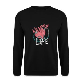 Krankenschwester Medizin - Unisex Pullover - Schwarz - Vorne - Alina (178cm) & Michal (187cm)