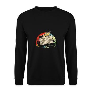 Filmproduzent Filmklappe - Unisex Pullover - Schwarz - Vorne - Alina (178cm) & Michal (187cm)