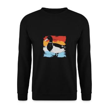 Duck retro gift bird ducks hunting hunter - Unisex Sweatshirt - black - Front - Alina (178cm) & Michal (187cm)