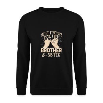 Brother and sister friends - Unisex Sweatshirt - black - Front - Alina (178cm) & Michal (187cm)