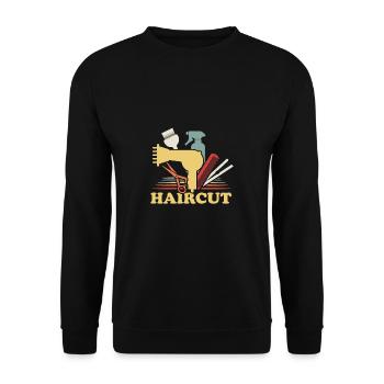 hair stylist - Unisex Sweatshirt - black - Front - Alina (178cm) & Michal (187cm)