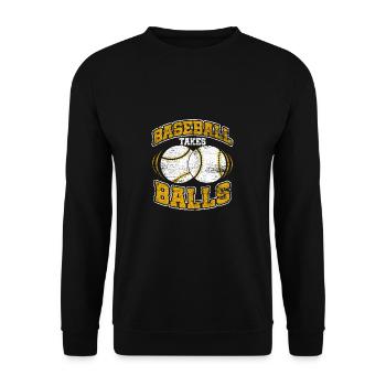 Baseball Ball Baseballschläger - Unisex Pullover - Schwarz - Vorne - Alina (178cm) & Michal (187cm)