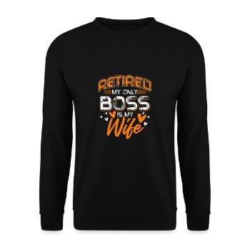 Retirement boss - Unisex Sweatshirt - black - Front - Alina (178cm) & Michal (187cm)