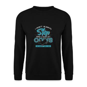 Vache - Sweat-shirt Unisexe - noir - Devant - Alina (178cm) & Michal (187cm)