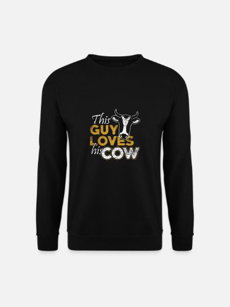 Cowboy Bauer Landwirtschaft Kuh Junge Mann Bauer - Unisex Pullover - Schwarz