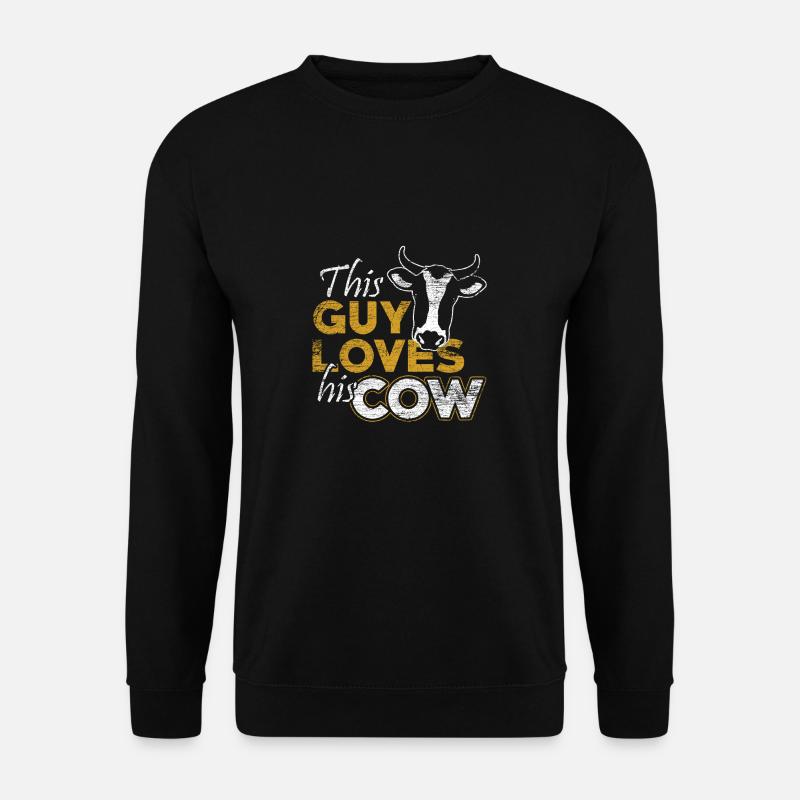 Cowboy Bauer Landwirtschaft Kuh Junge Mann Bauer - Unisex Pullover - Schwarz