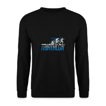 Triathlon - Unisex Sweatshirt - black - Front - Alina (178cm) & Michal (187cm)