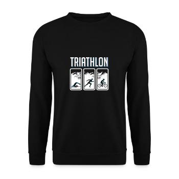 Triathlon - Unisex Sweatshirt - black - Front - Alina (178cm) & Michal (187cm)