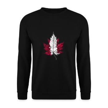 Kanada Geschenk Ahornblatt - Unisex Pullover - Schwarz - Vorne - Alina (178cm) & Michal (187cm)