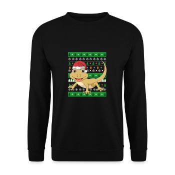 Gecko Ugly Christmas - Unisex Sweatshirt - black - Front - Alina (178cm) & Michal (187cm)