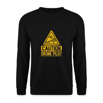 Drone Airplane Camera - Unisex Sweatshirt - black - Front - Alina (178cm) & Michal (187cm)