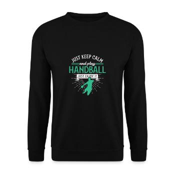 Handball Sport - Unisex Sweatshirt - black - Front - Alina (178cm) & Michal (187cm)