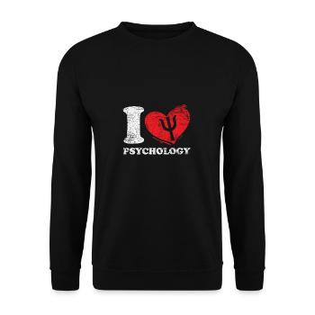 Psychologie Liebe - Unisex Pullover - Schwarz - Vorne - Alina (178cm) & Michal (187cm)