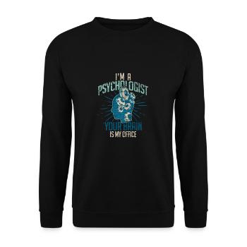 Psychologe Gehirn - Unisex Pullover - Schwarz - Vorne - Alina (178cm) & Michal (187cm)