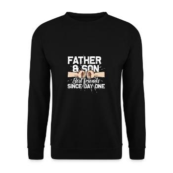 father and son - Unisex Sweatshirt - black - Front - Alina (178cm) & Michal (187cm)