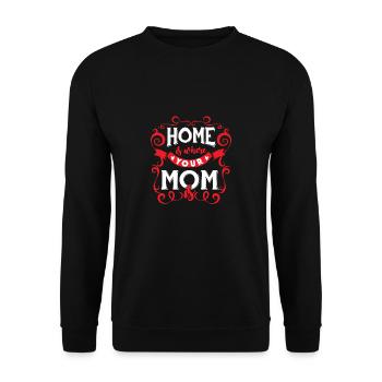Zuhause Mama Mutter Liebe rot Herz Mutterliebe - Unisex Pullover - Schwarz - Vorne - Alina (178cm) & Michal (187cm)