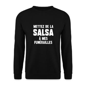 mettez de la salsa mes funérailles - Sweat-shirt Unisexe - noir - Devant - Alina (178cm) & Michal (187cm)