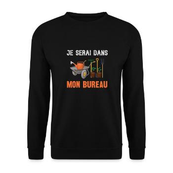 je serai dans mon bureau - Sweat-shirt Unisexe - noir - Devant - Alina (178cm) & Michal (187cm)