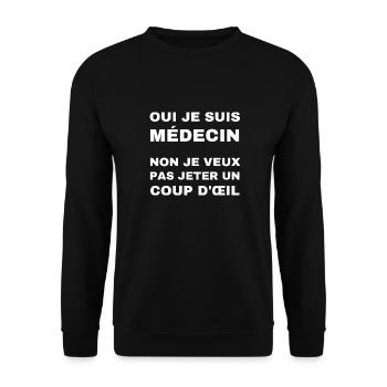 oui je suis médecin - Sweat-shirt Unisexe - noir - Devant - Alina (178cm) & Michal (187cm)
