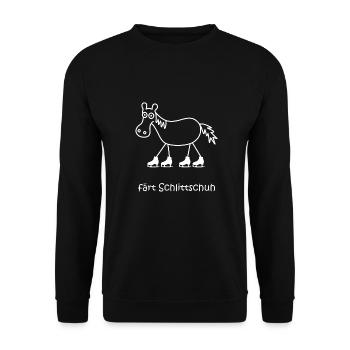 färt schlittschuh, Pferd, eislaufen, Wintersport - Unisex Pullover - Schwarz - Vorne - Alina (178cm) & Michal (187cm)