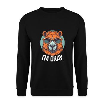 Capybara Drôles de capybaras - Sweat-shirt Unisexe - noir - Devant - Alina (178cm) & Michal (187cm)