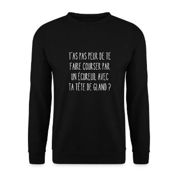 tête de gland - Sweat-shirt Unisexe - noir - Devant - Alina (178cm) & Michal (187cm)