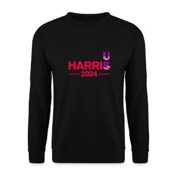 US Wahlen 2024 Harris - Unisex Pullover - Schwarz - Vorne - Alina (178cm) & Michal (187cm)