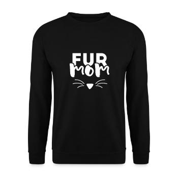 Fur Mom Cat Lover - Unisex Sweatshirt - black - Front - Alina (178cm) & Michal (187cm)