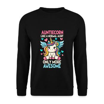 Tante, Tante, Licorne - Sweat-shirt Unisexe - noir - Devant - Alina (178cm) & Michal (187cm)