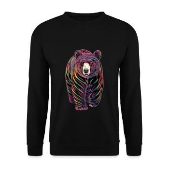 Bear Abstract Art - Unisex Sweatshirt - black - Front - Alina (178cm) & Michal (187cm)