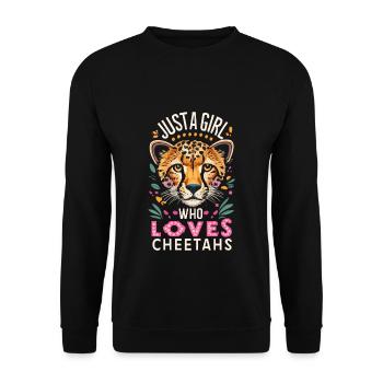 Just A Girl Who Loves Cheetahs Cheetah - Unisex Sweatshirt - black - Front - Alina (178cm) & Michal (187cm)