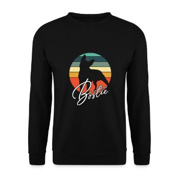Bostie Boston Terrier Silhouette en roue chromatique - Sweat-shirt Unisexe - noir - Devant - Alina (178cm) & Michal (187cm)