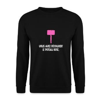 vous avez découvert le poteau rose - Sweat-shirt Unisexe - noir - Devant - Alina (178cm) & Michal (187cm)