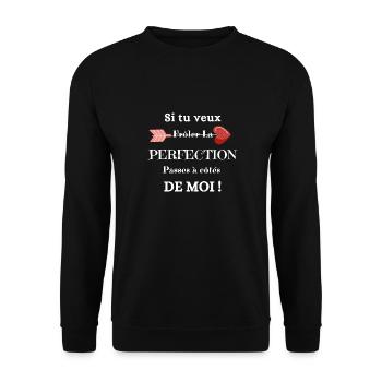 Si tu veux frôler la perfection - Sweat-shirt Unisexe - noir - Devant - Alina (178cm) & Michal (187cm)