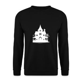 Old abandoned Halloween haunted house - Unisex Sweatshirt - black - Front - Alina (178cm) & Michal (187cm)