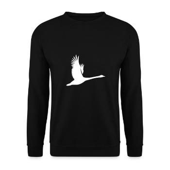 Cygne volant dans le style du tatouage - Sweat-shirt Unisexe - noir - Devant - Alina (178cm) & Michal (187cm)