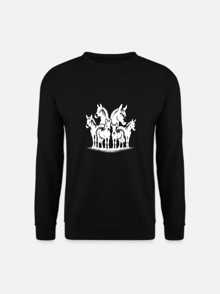 Gruppen Porträt Esel Bauernhof Bilder - Unisex Pullover - Schwarz