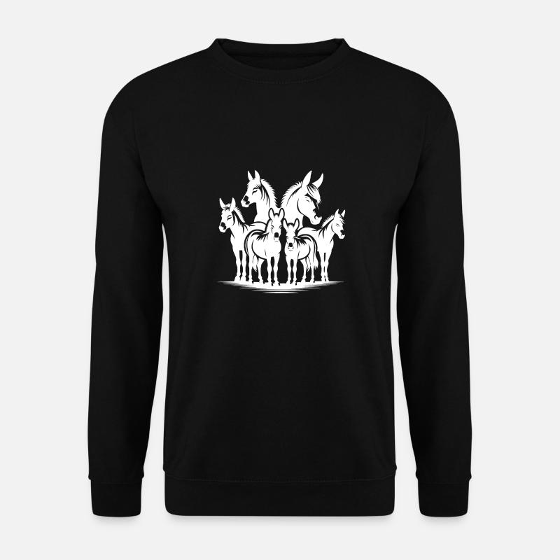 Gruppen Porträt Esel Bauernhof Bilder - Unisex Pullover - Schwarz