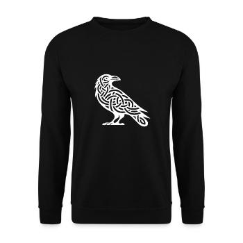 Oiseau corbeau dans le style de noeud de tatouage celtique - Sweat-shirt Unisexe - noir - Devant - Alina (178cm) & Michal (187cm)