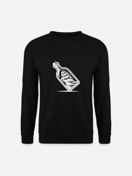 Klassische Segelschiff in der Flasche Buddelschiff - Unisex Pullover - Schwarz