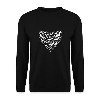 Elegant flight bats as a swarm at night - Unisex Sweatshirt - black - Front - Alina (178cm) & Michal (187cm)