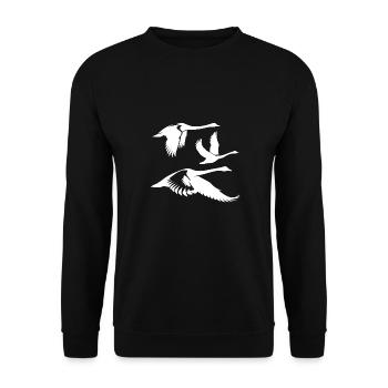 Groupe de cygnes chanteurs volants - Sweat-shirt Unisexe - noir - Devant - Alina (178cm) & Michal (187cm)