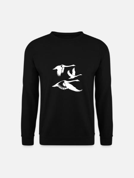 Fliegende Singschwäne Gruppe - Unisex Pullover - Schwarz