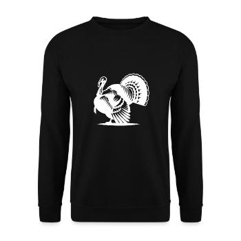 Style de dinde classique avec un grand plumage - Sweat-shirt Unisexe - noir - Devant - Alina (178cm) & Michal (187cm)