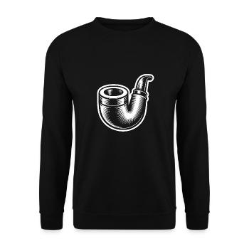 Classic pipe for pipe smokers - Unisex Sweatshirt - black - Front - Alina (178cm) & Michal (187cm)