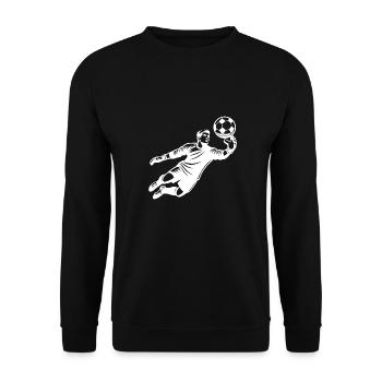 Spécialiste défensif : Gardien de but en pleine forme avec le ballon - Sweat-shirt Unisexe - noir - Devant - Alina (178cm) & Michal (187cm)