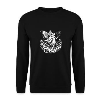 Tänzerische Fee mit glitzerndem Zauberstab - Unisex Pullover - Schwarz - Vorne - Alina (178cm) & Michal (187cm)