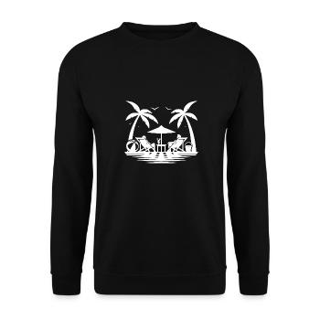 Envie de voyager pour la plage, les vacances et les palmiers au bord de la mer - Sweat-shirt Unisexe - noir - Devant - Alina (178cm) & Michal (187cm)